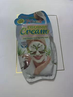 7TH HEAVEN Coconut Cream Deep Moisture Boost Hydrating Face Mask 15ml *NEW* • £1