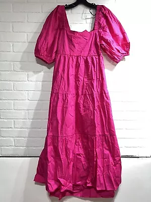 NWT! MINKPINK Raspberry Pink MEDIUM Yasamin Dress Puff Sleeve • $30