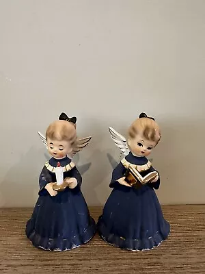 Pair Of Vintage Inarco Japan Christmas Angel Bell Figurines • $24.99