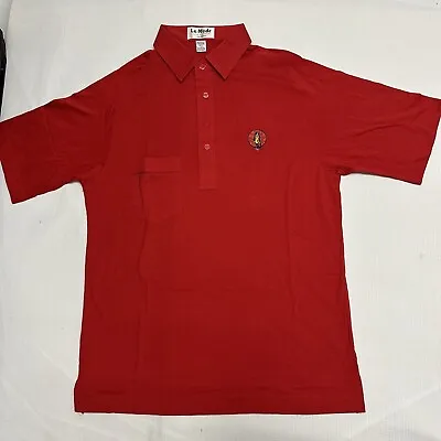 Vintage La Mode Active Sportswear Life Saver Mr.Peanut Polo T-Shirt Red Size L • $25.99