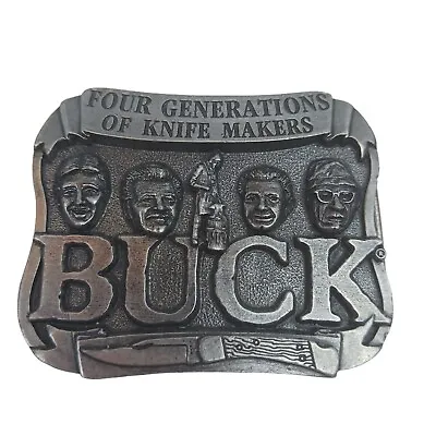 Buck Knife Belt Buckle Vtg Smoky Mtn Knife 4 Generation's Of Knife Makers • $14.99