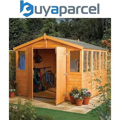 Rowlinson Workshop Shed 9x12 Wooden Garden Studio Bike Tool Storage Apex Lock • £1411.19