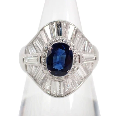 [Used] Pt900 Sapphire/Diamond 1.622ct Ring US Size6[g12-61] • $4907.45