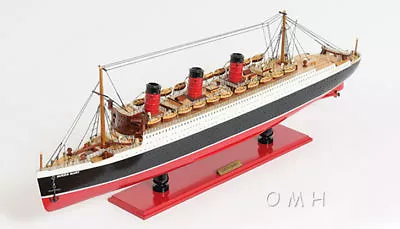 RMS Queen Mary Ocean Liner Wooden Model 32  Cruise Ship Cunard Lines Boat New • $460.34