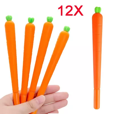 £3.99 • Buy 12Pcs Easter Cute Carrot Plastic Gel Pens Office School Stationery Pen Gift UK