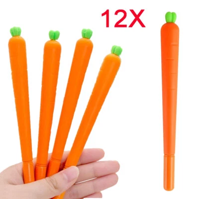 £3.99 • Buy 12Pcs Easter Cute Carrot Plastic Gel Pens Office School Stationery Pen Gift UK