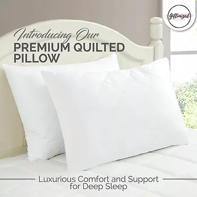 Luxury Quilted Pillows Hotel Quality Soft Cover Anti-Allergy Premium Filled • £7.95