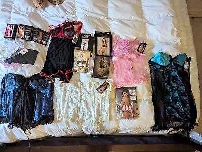 Amazing Bundle Plus-Size Lingerie Corsets Stockings 3X/4X Joblot 17 Items BNWT • £28