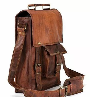 Men's Genuine Leather Vintage Laptop Messenger Handmade Briefcase Bag Satchel • $50.26