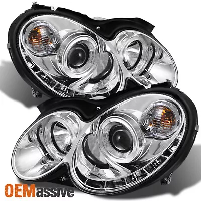 Fits 03-09 Benz W209 Clk Class Halo Projector Headlights +DRL Daylight LED Strip • $397.99