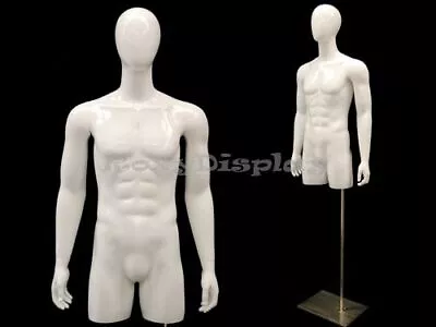 Egg Head Male Mannequin Torso With Nice Body Figure And Arms #MD-TMWEGS • $219