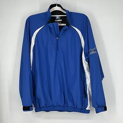 Mizuno ImpermaLite Jacket Mens Medium Blue Black Waterproof Rain Windbreaker • $29