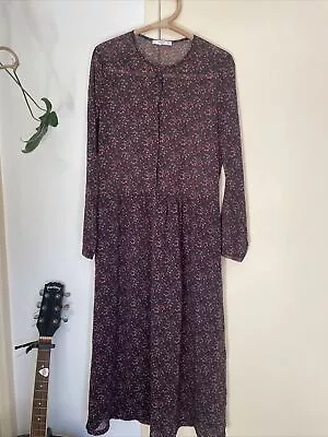 $10 • Buy MANGO DRESS SIZE S Fit 8 10 MNG DRESS FLORAL MAXI LONG SLEEVE SHEER