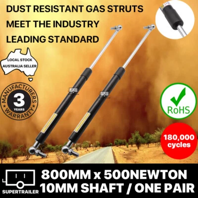 $55.95 • Buy 2x Gas Struts 830mm 500N CAMPER TRAILER CARAVAN CANOPY Toolbox STRUT 10mm Shaft