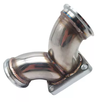 $53.99 • Buy Car Turbo T4 Twin Scroll Flange To 2.5  V-band Dual Inlet SS Y Elbow Adapter