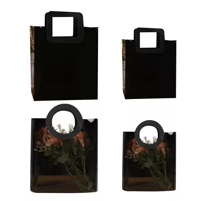 Simple Stylish Black PVC Reusable Shopping Purses Friendly Shopper Bag • $16.21
