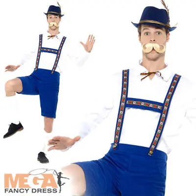 £20.99 • Buy Bavarian Mens Fancy Dress German Beer Man Oktoberfest Lederhosen Adults Costume 
