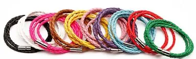 Leather Braided Wristband Wrist Strap Band Bracelet Bangle Magnetic Clasp A138 • £5.95