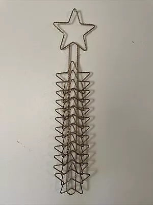 Vintage Metal Christmas Tree Greeting Card Holder Wall Hanger • $12.95