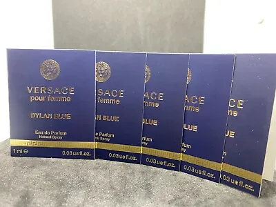 Lot Of 5 New Versace Pour Femme Dylan Blue Eau De Parfum Sample Size 1ml Each • $12