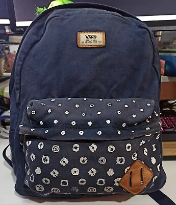 Vans Off The Wall Barrio Casual Backpack Dark Blue Pre-owned Great Condition • $17.50