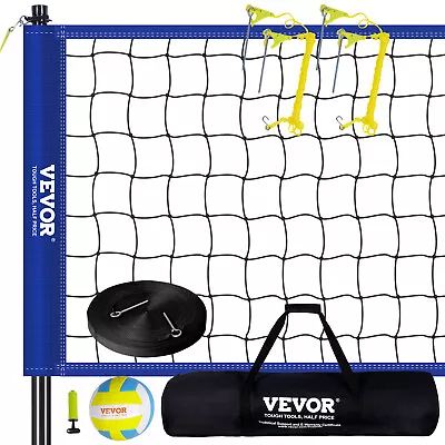 VEVOR Outdoor Portable Volleyball Net System Adjustable Height Poles Carry Bag • $61.99