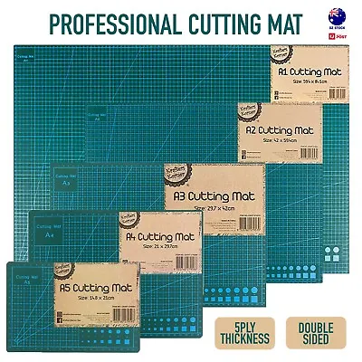 Cutting Mat Self Healing Craft Double Sided Grid 5ply Thick Board A1 A2 A3 A4 A5 • $5.93