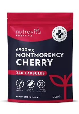 Montmorency Cherry 6900mg - 240 Capsules - Tart Cherry Extract | Vegan Made UK • £15