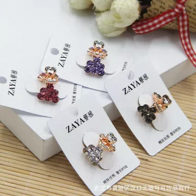 2 Pcs Rhinestone Mini Hair Clip Small Gripping Diamond Claw Womens Accessories • £2.99