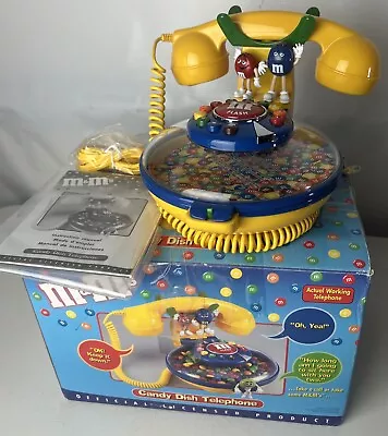 M&M's Vintage Candy Dish Telephone Mars W/ Original Packing! M&M’s Tote Bag Incl • $59.98