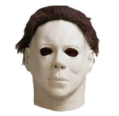 Michael Myers Mask Latex Overhead W/Hair Halloween Full Head Fancy Dress Mask • £8.99