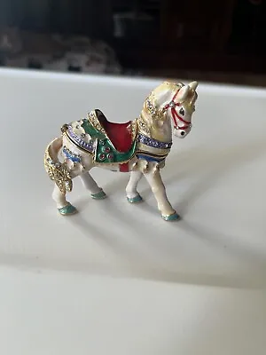 $5 • Buy Nobility White Horse Bejeweled Trinket Box Vhtf Great Condition