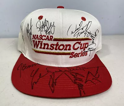 Vintage Nascar Winston Cup Series Red White SnapBack Hat Autographed No Bull • $66.50