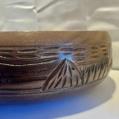 Polynesian Hand Carved Island Scene Koa Teak Or Monkey Wood Serving Bowl • $25.50