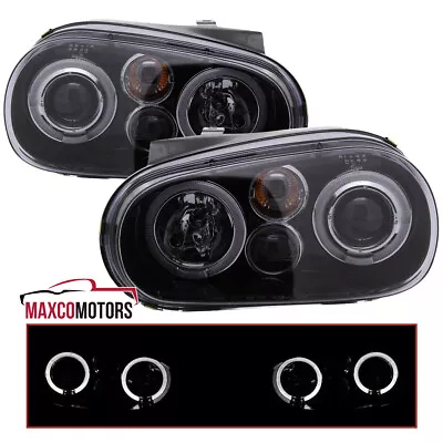 Smoke Projector Headlights Fits 1999-2005 VW Golf GTI R32 MK4 LED Halo Lamps • $122.49