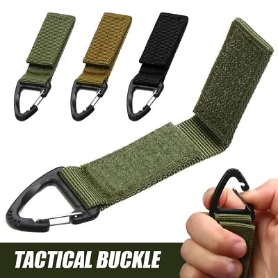 Tactical Molle Belt Carabiner Keychain Camping Hook Strap Clip Webbing Buckle • $7.99