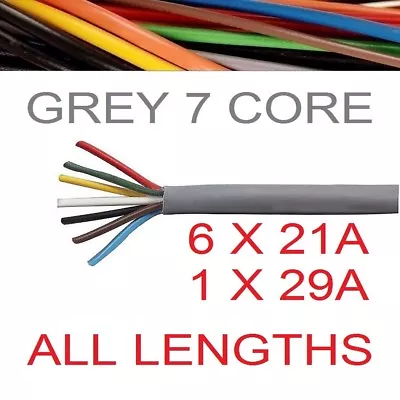 £1.41 • Buy 7 Core Caravan Towing Cable 12S Heavy Duty Grey Thinwall Automotive Trailer 12v