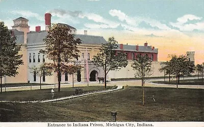 Michigan City Indiana Prison Entrance Antique Postcard F03 • $5.99