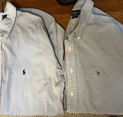 POLO Ralph Lauren- (2 Lot) Mens M Dress Shirts  - 16-32/33. Pre-owned MINT! • $24.99