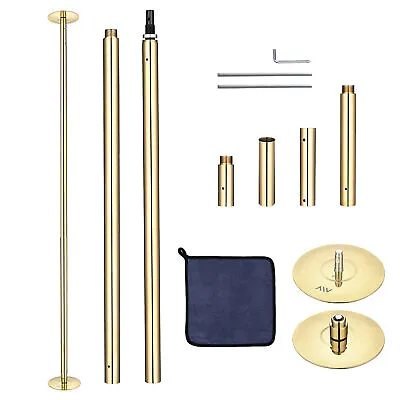 Static Spinning Stripper Pole Kit 45MM 9.25FT For Party Club Exercise Gold • $129.90