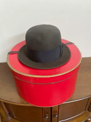 Vintage 1940s  Suede Fedora Hat   Disney Of New York Size 7 1/4 Size • $54.98