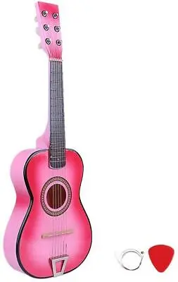 23” Mini Acoustic Guitar Wood Beginner Pink Toy Guitarra Kids Gift Instrument • $29.99