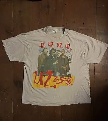 Vintage 1992 U2 Bono Zoo Tour Screen Printed Shirt XXL • $85