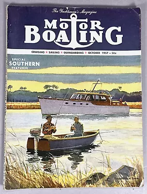 VTG Motor Boating The Yachtsmen's Magazine Oct 1957 Cruising & Sailing Outboard • $19.88