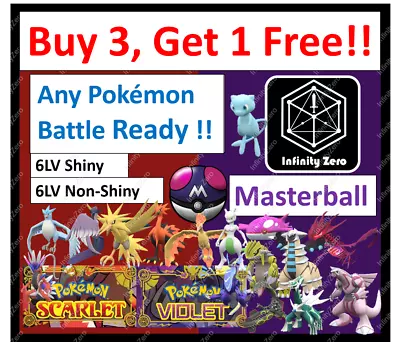 ANY POKEMON 6IV ✨ SHINY ✨ Battle Ready ✨Pokemon Scarlet & Violet 🚀Fast Trade🚀+ • $1