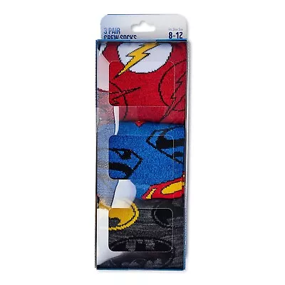 Justice League Batman/Superman Men's 3-Pack Size 8-12 Adult Swim Crew Socks NEW! • $15.60