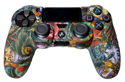 $11.90 • Buy Silicone Cover For PS4 Controller Case Skin - Tattoo