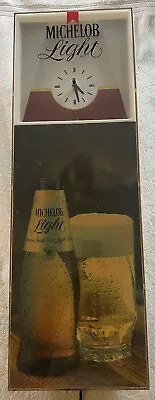 Michelob Light Beer 1979 Anheuser-Busch Lighted Clock Sign Man Cave Read Desc • $29