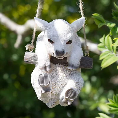 Hanging Sheep Lamb Ornament Garden Decoration Outdoor Sculpture Figurine Statue • £15