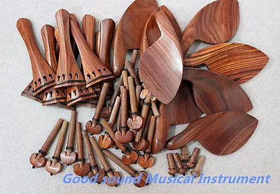 Wholesale 10 Sets Natural Rosewood 4/4 Violin Accessories Peg Tailpiece Chinrest • $92.99